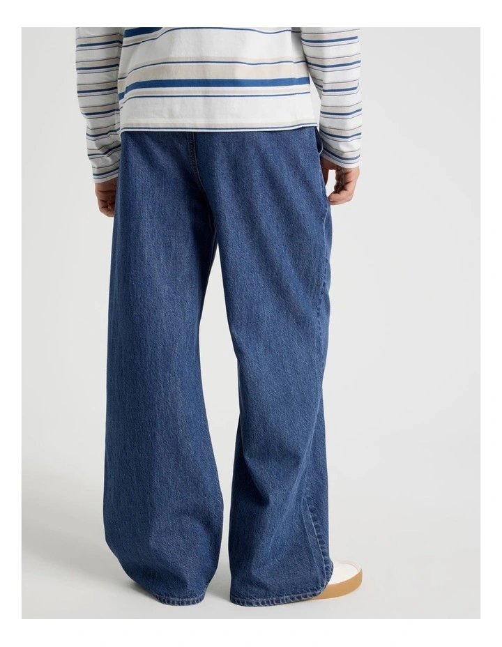 Lyocell Blend Elastic Waist Jeans in Bright Blue image 6
