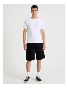 Relaxed Denim Shorts in Black