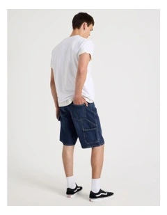 Workwear Relaxed Shorts in Dark Denim