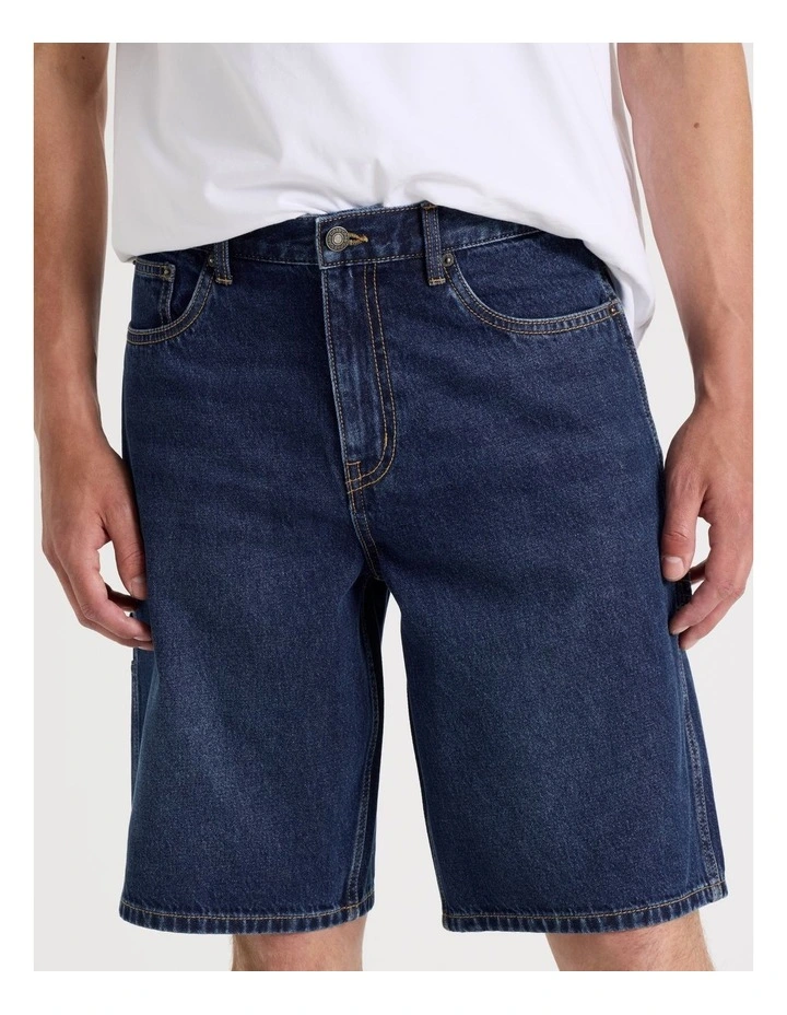 Workwear Relaxed Shorts in Dark Denim image 4