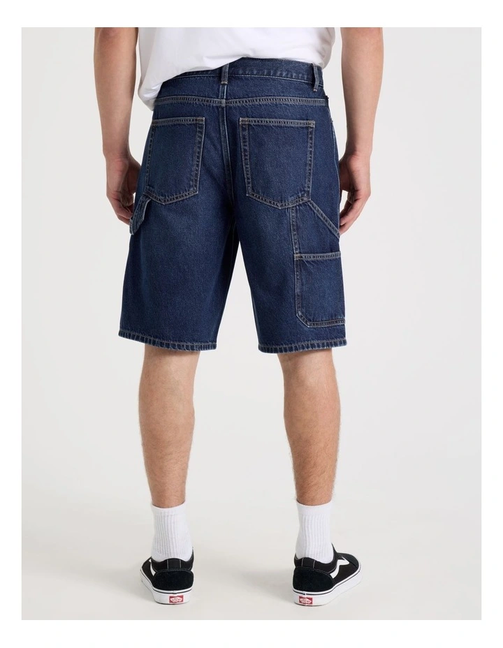 Workwear Relaxed Shorts in Dark Denim image 5