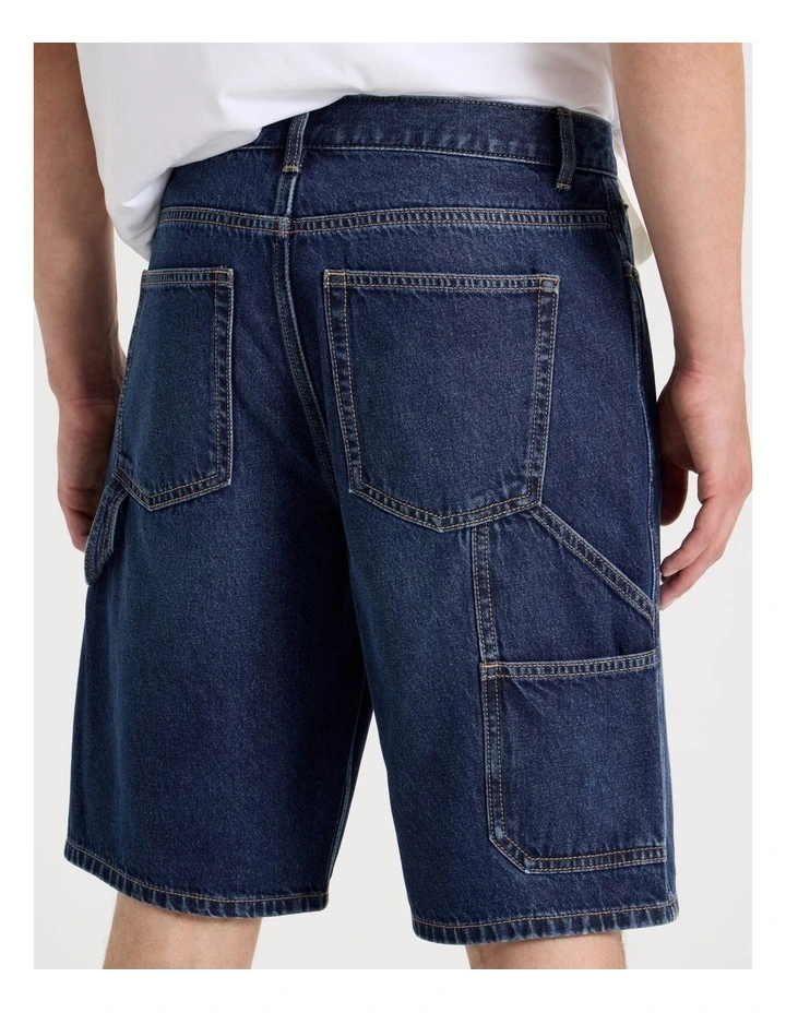 Workwear Relaxed Shorts in Dark Denim image 6