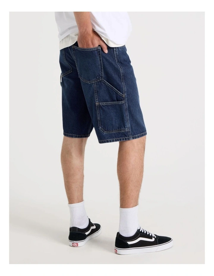 Workwear Relaxed Shorts in Dark Denim image 7