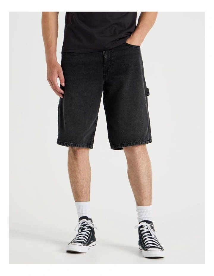 Workwear Relaxed Shorts in Black image 2