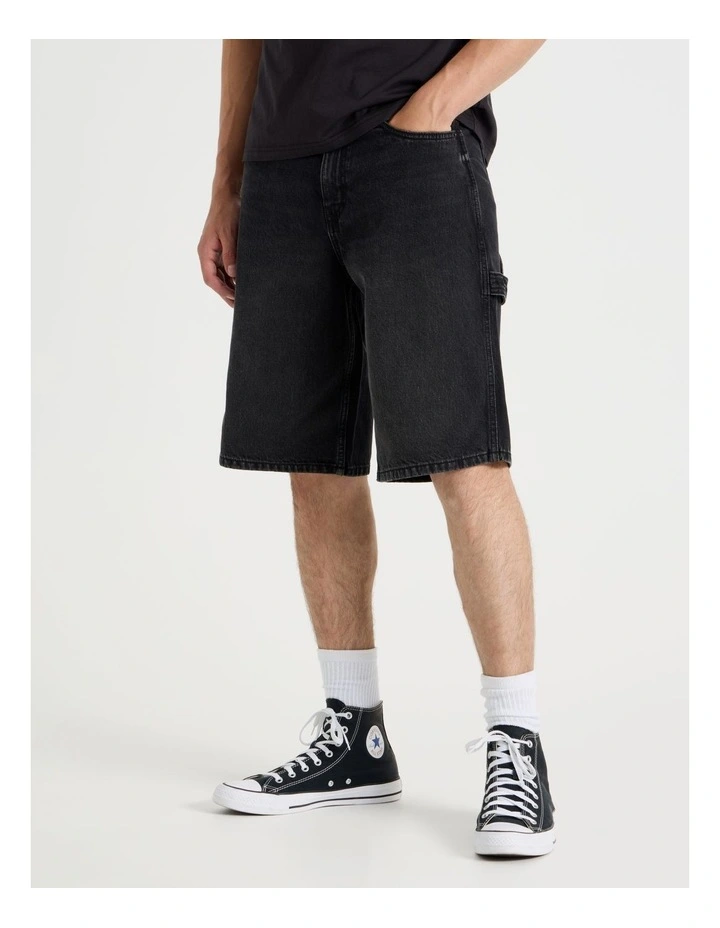 Workwear Relaxed Shorts in Black image 3