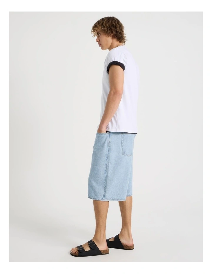 Baggy Long Shorts in Light Blue image 1
