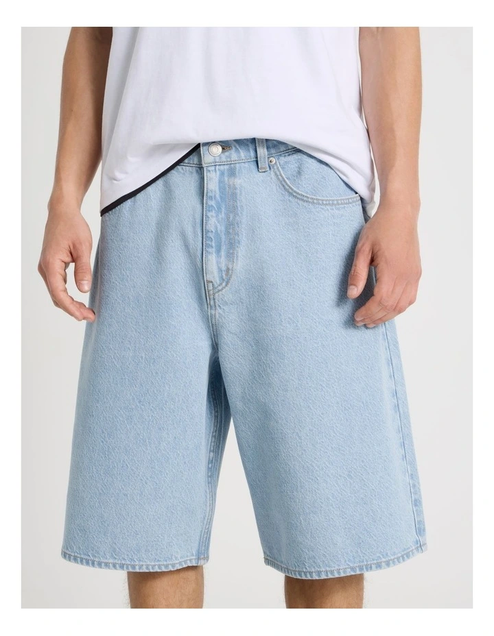 Baggy Long Shorts in Light Blue image 4