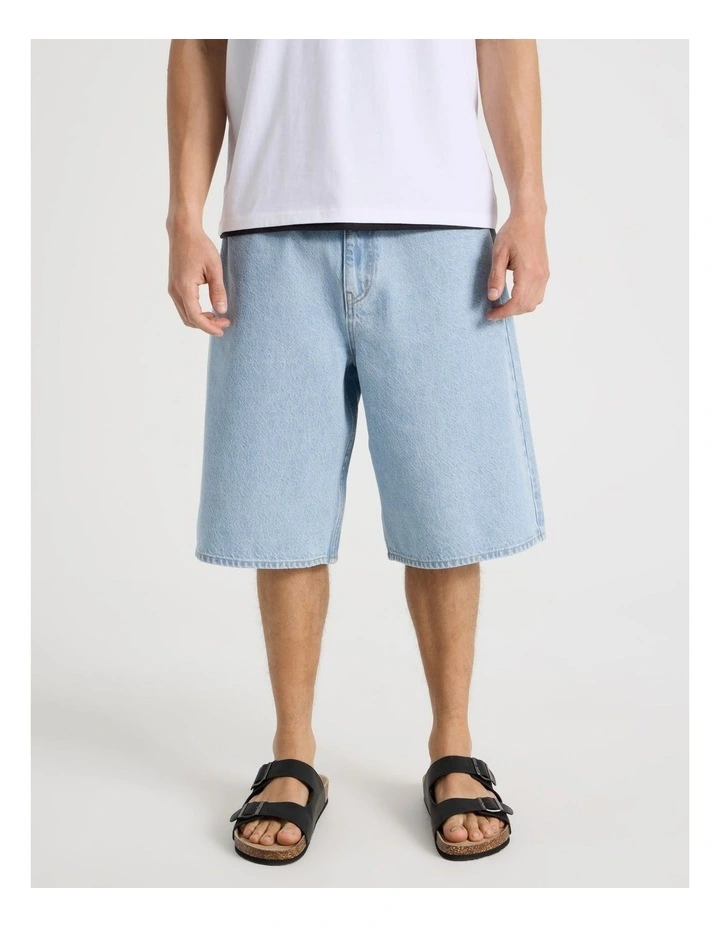 Baggy Long Shorts in Light Blue image 5