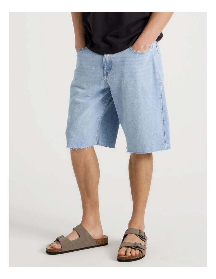 Relaxed Shorts in Light Blue image 2