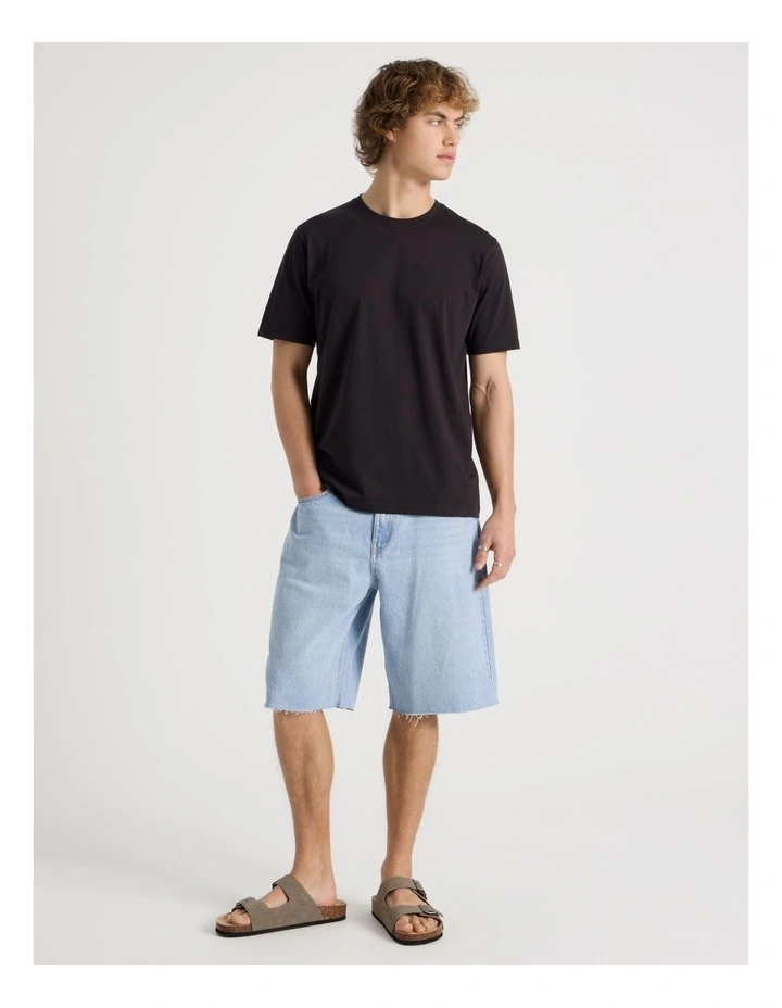 Relaxed Shorts in Light Blue image 3