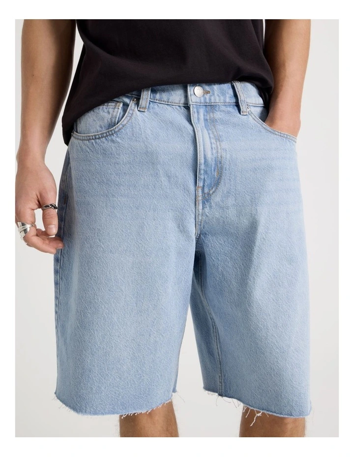 Relaxed Shorts in Light Blue image 4