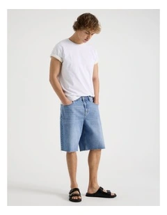 Relaxed Shorts in Mid Blues