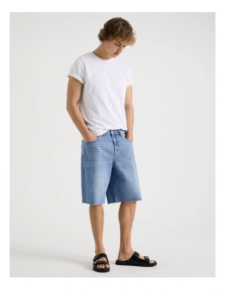 Relaxed Shorts in Mid Blues image 1