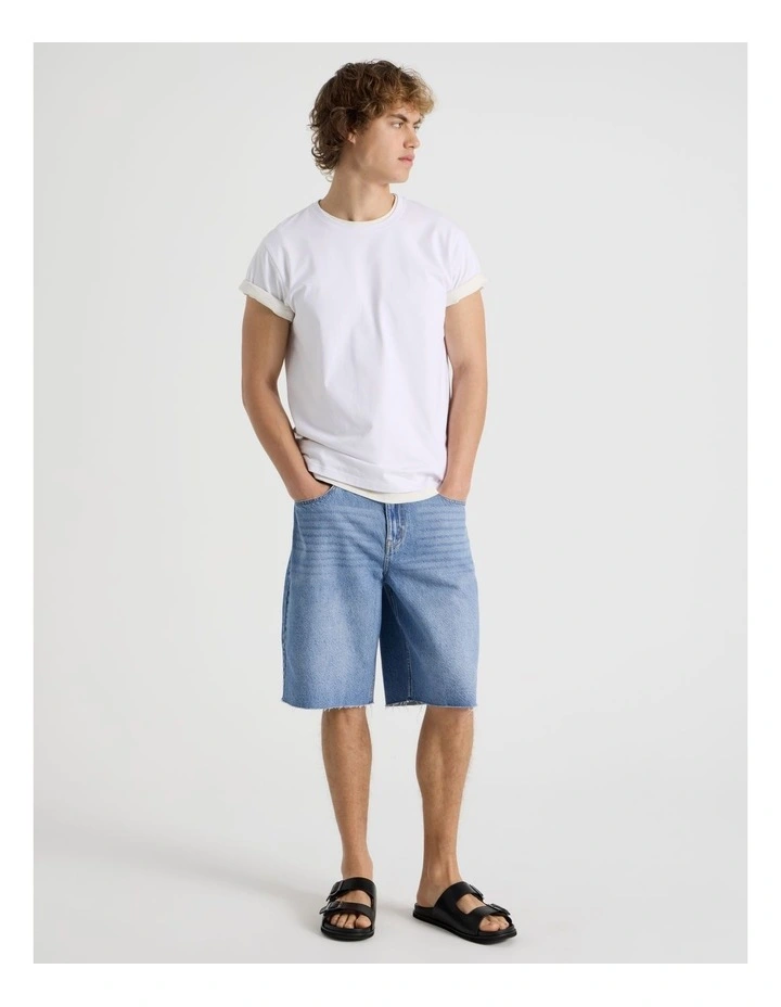 Relaxed Shorts in Mid Blues image 3
