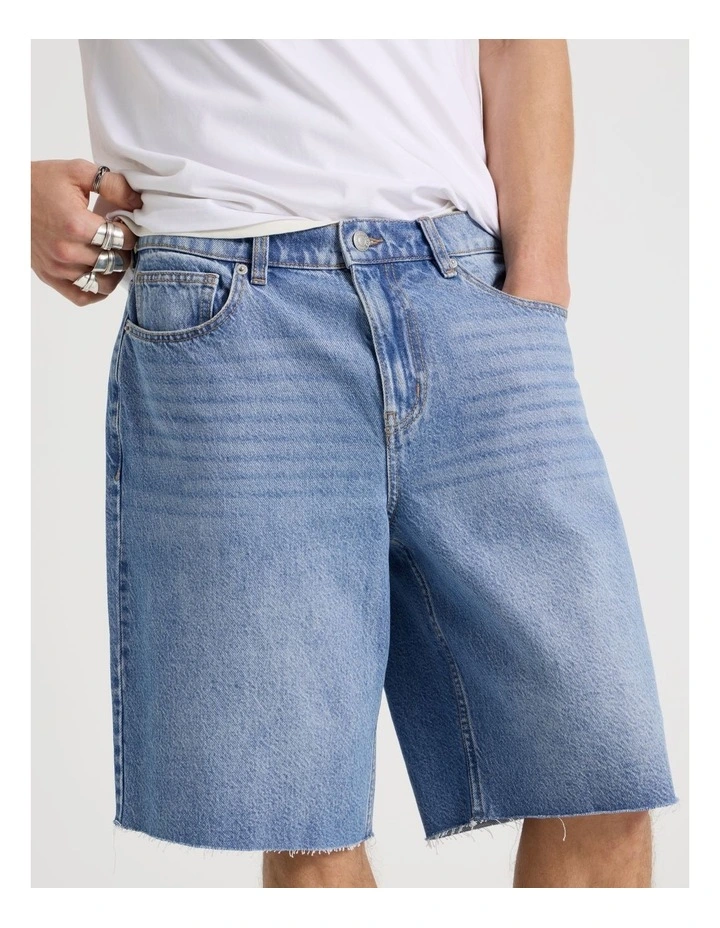Relaxed Shorts in Mid Blues image 4