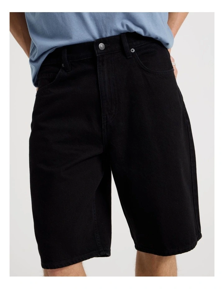 Relaxed Shorts Washed in Black image 4