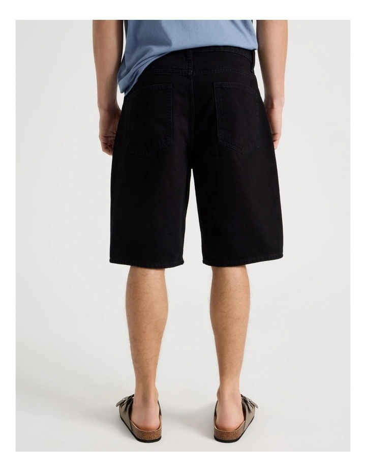 Relaxed Shorts Washed in Black image 5