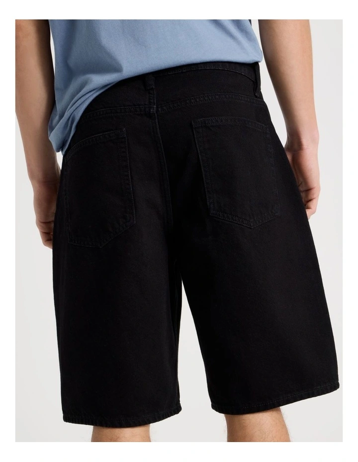 Relaxed Shorts Washed in Black image 6