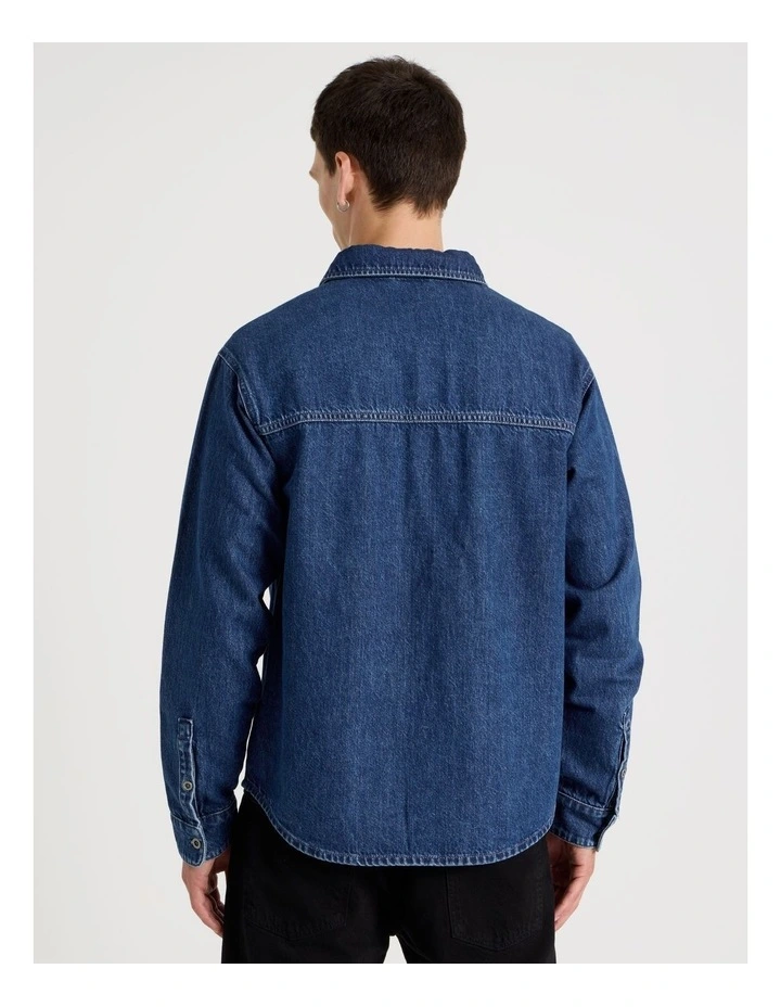 Denim Workwear Shirt in Mid Blues image 6