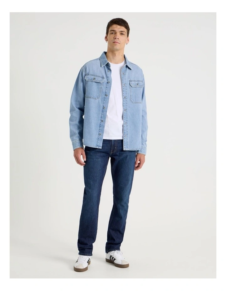 Denim Workwear Shirt in Light Blue image 2