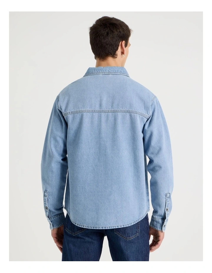 Denim Workwear Shirt in Light Blue image 5
