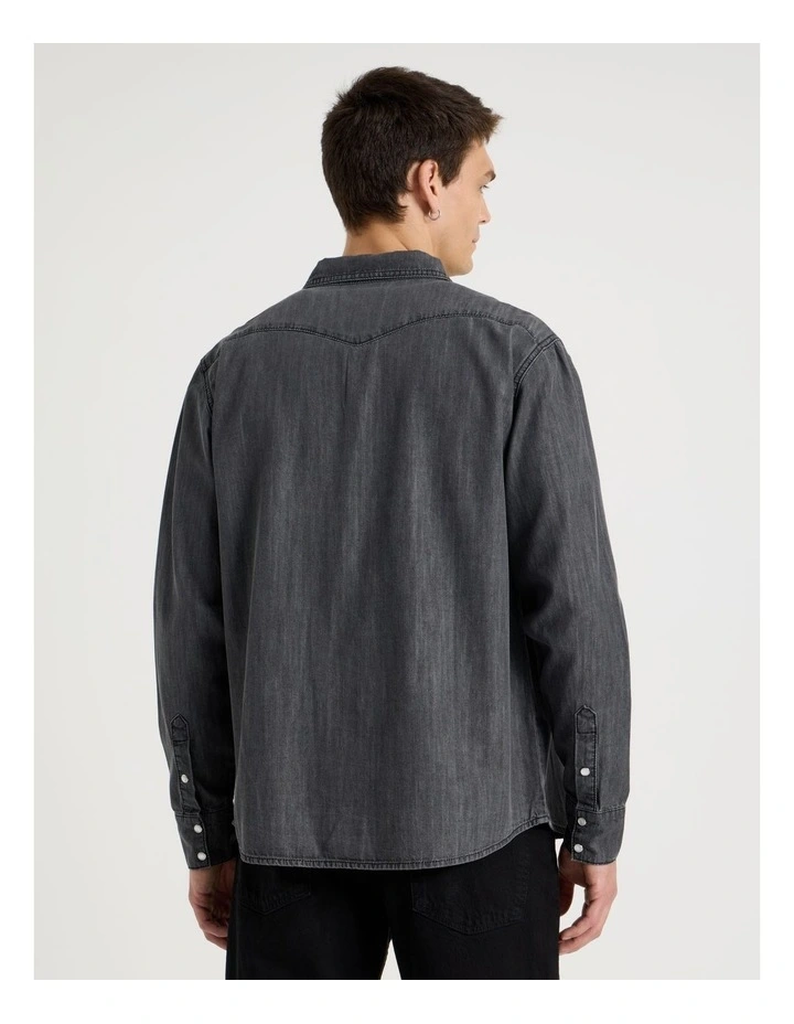 Denim Western Shirt in Charcoal image 6