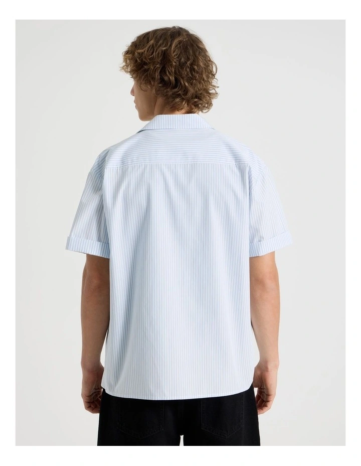 Embroidered Short Sleeve Stripe Shirt in Assorted image 6