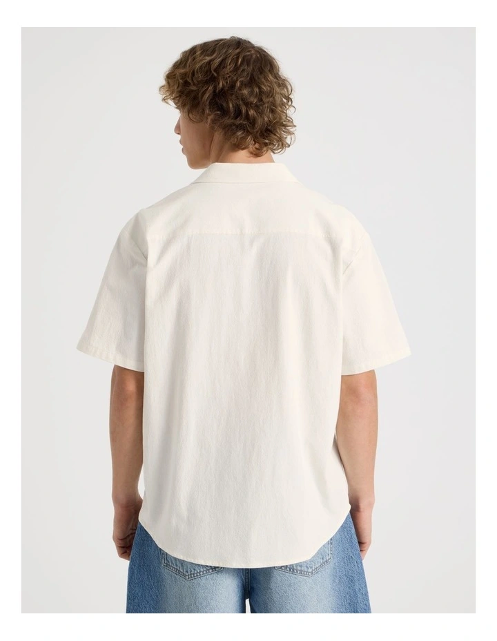 Embroidered Short Sleeve Shirt in White image 6