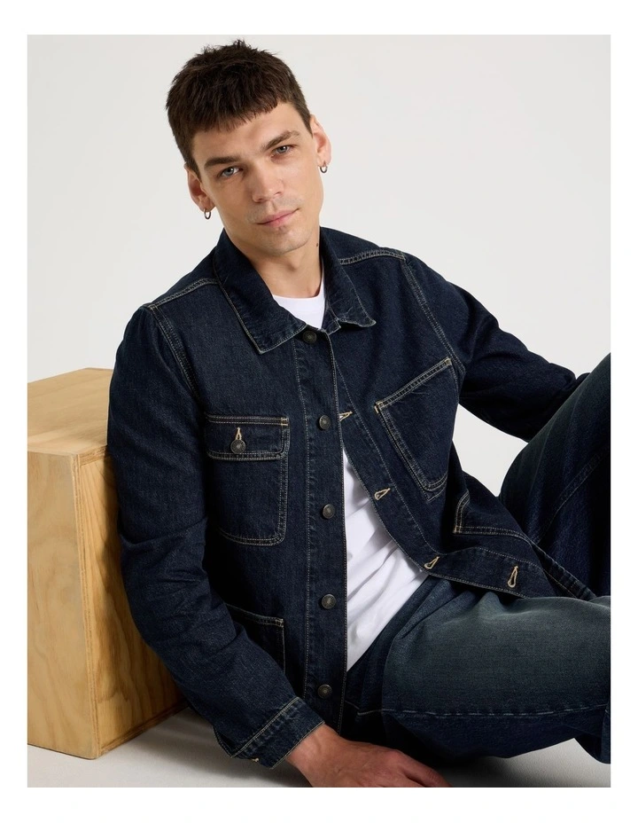 Barn Jacket in Denim Rinse image 4