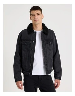 Type 3 Sherpa Trucker Jacket in Black