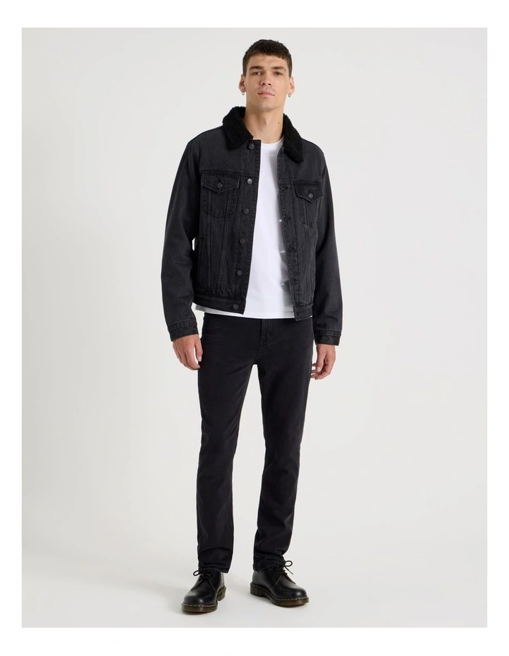 Type 3 Sherpa Trucker Jacket in Black image 2