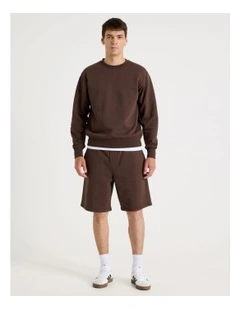 Relaxed Sweat Short in Brown