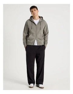 Wide Leg Trackpant in Black