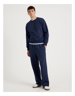 Grab Wide Leg Trackpant in Navy