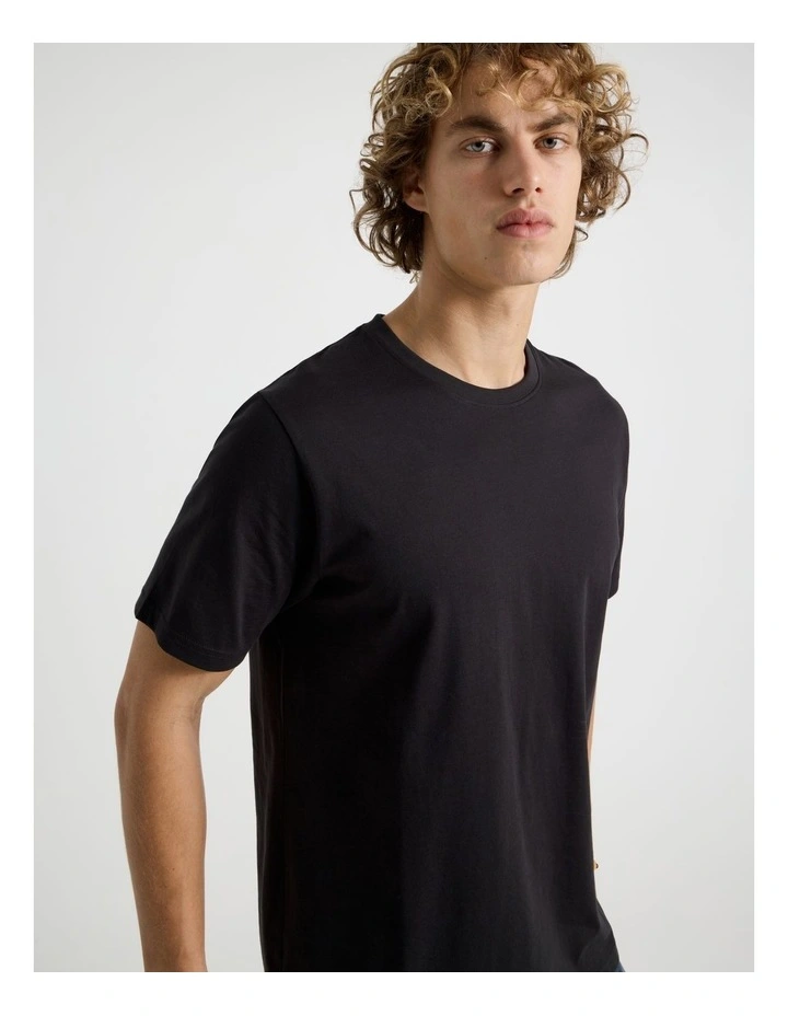 Crew Neck T-Shirt in Black image 2