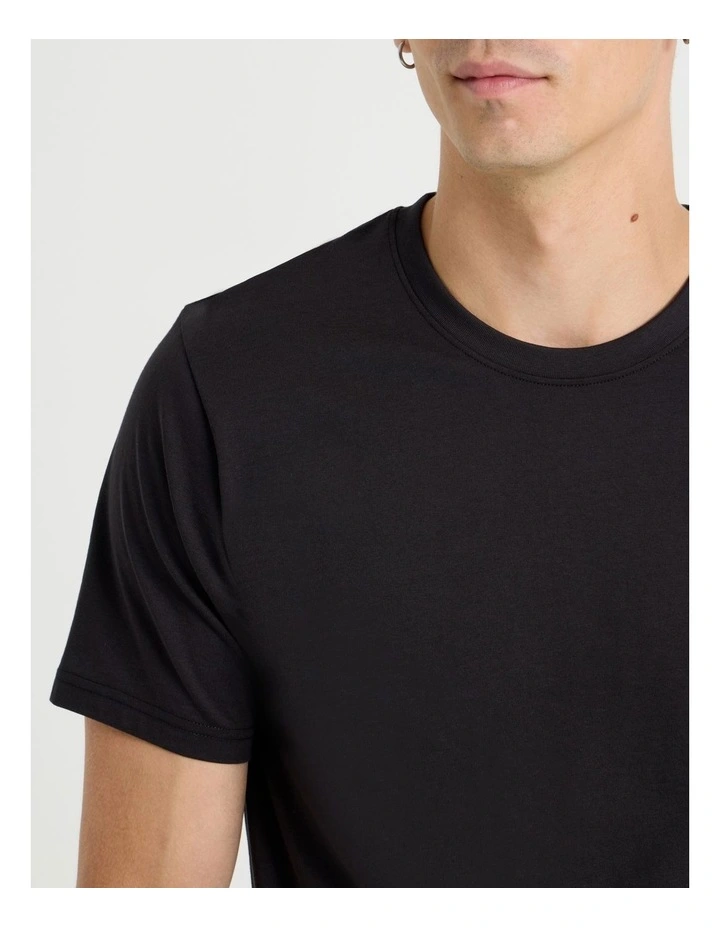 Crew Neck T-Shirt in Black image 3
