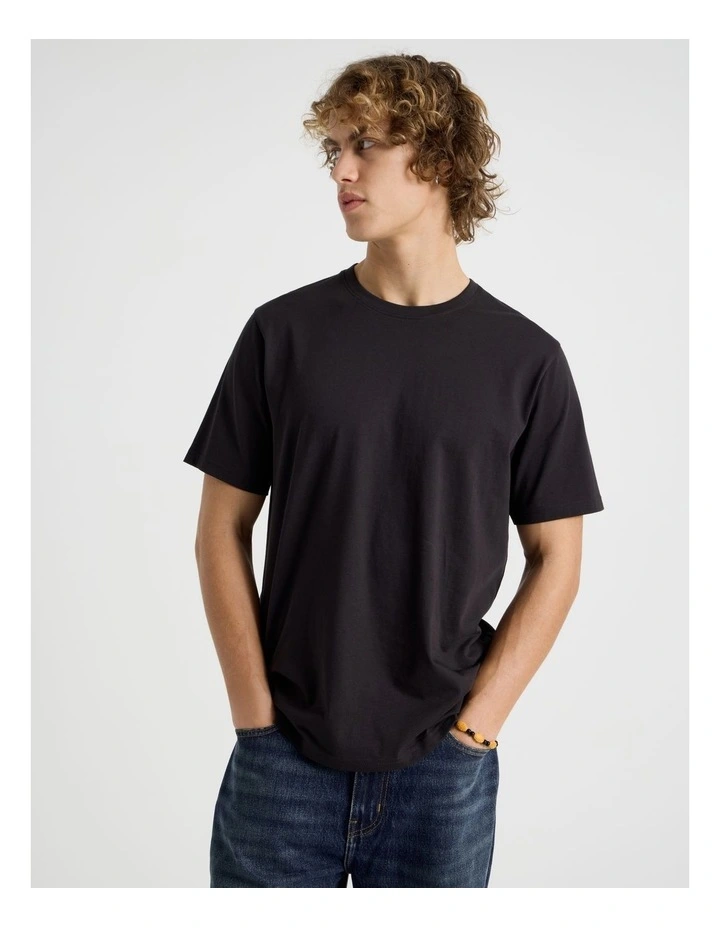 Crew Neck T-Shirt in Black image 5