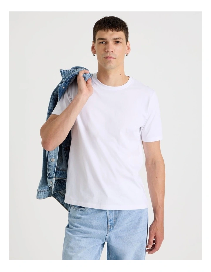 Crew Neck T-Shirt in White image 1