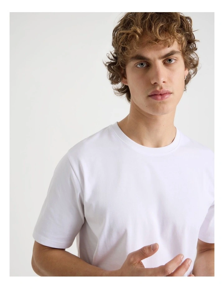 Crew Neck T-Shirt in White image 2