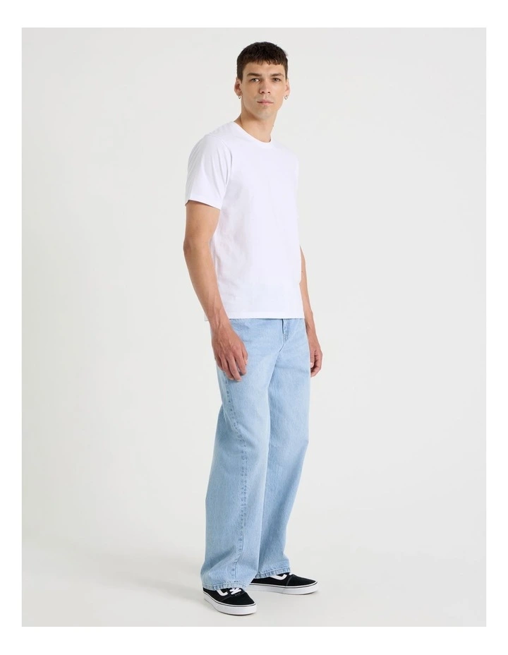 Crew Neck T-Shirt in White image 3