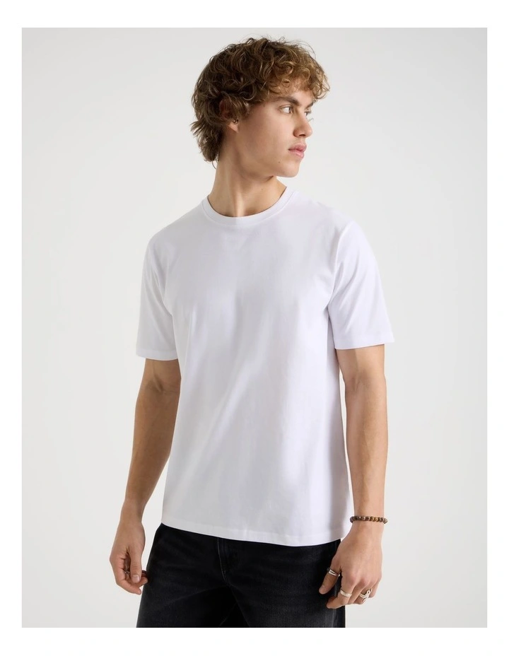 Crew Neck T-Shirt in White image 4