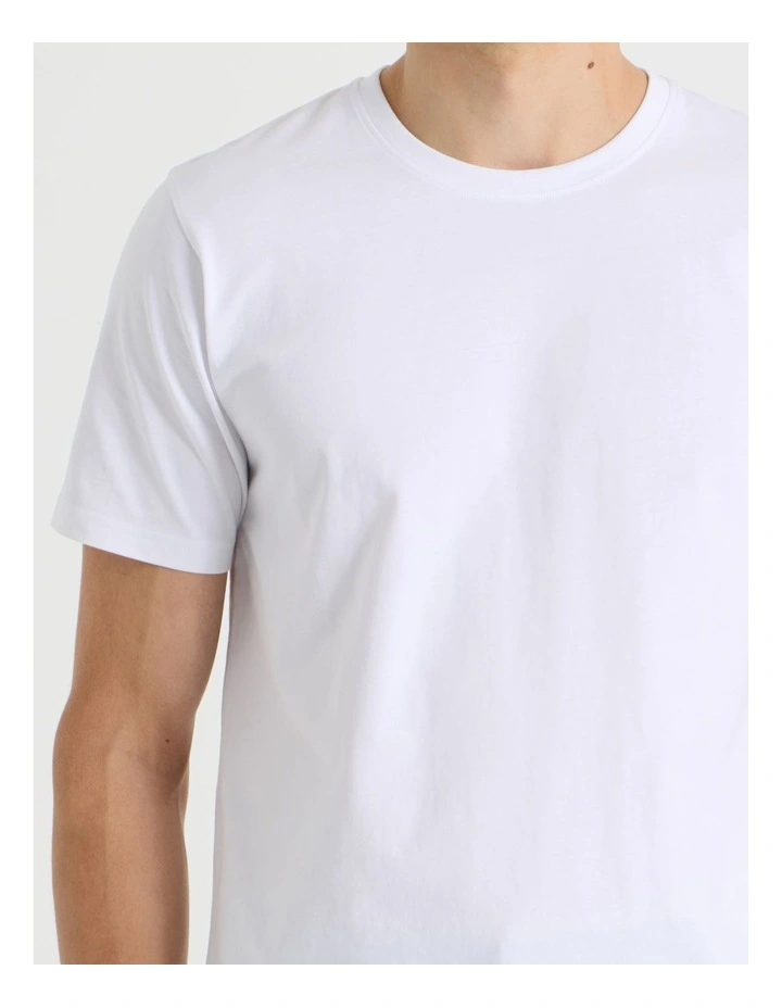 Crew Neck T-Shirt in White image 4