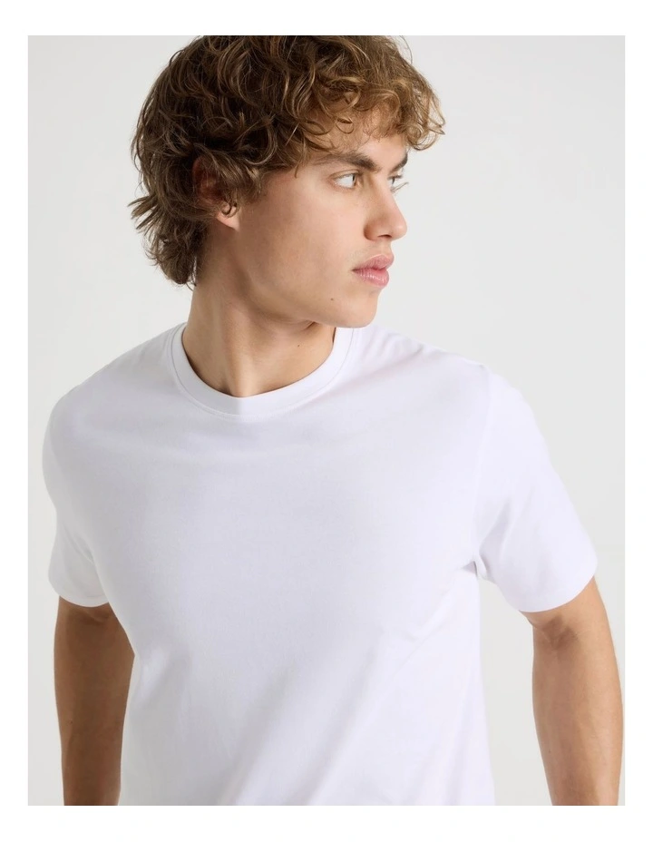 Crew Neck T-Shirt in White image 5
