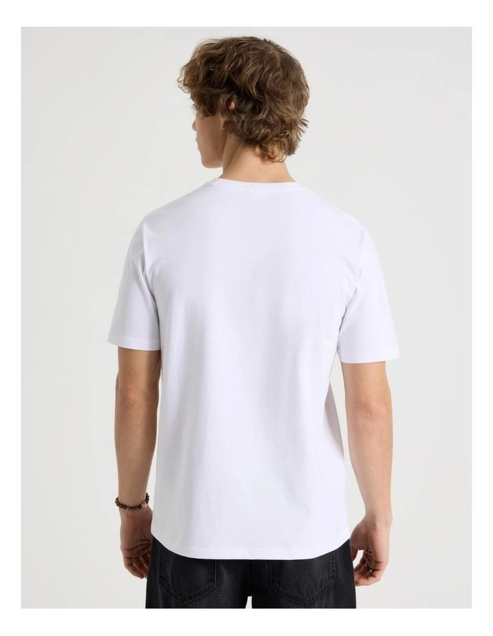 Crew Neck T-Shirt in White image 6