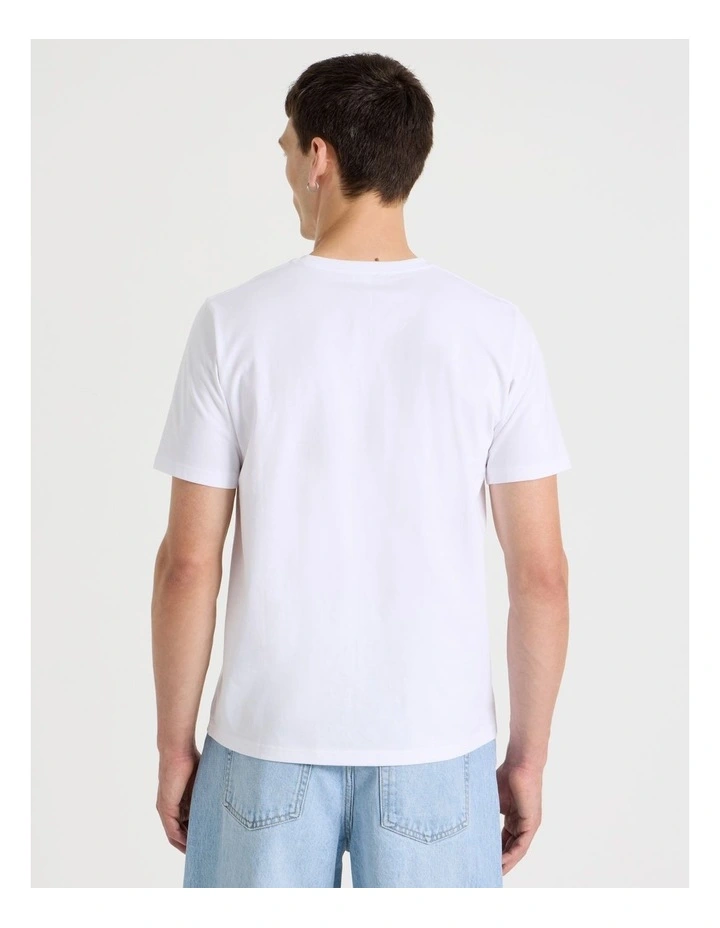 Crew Neck T-Shirt in White image 6