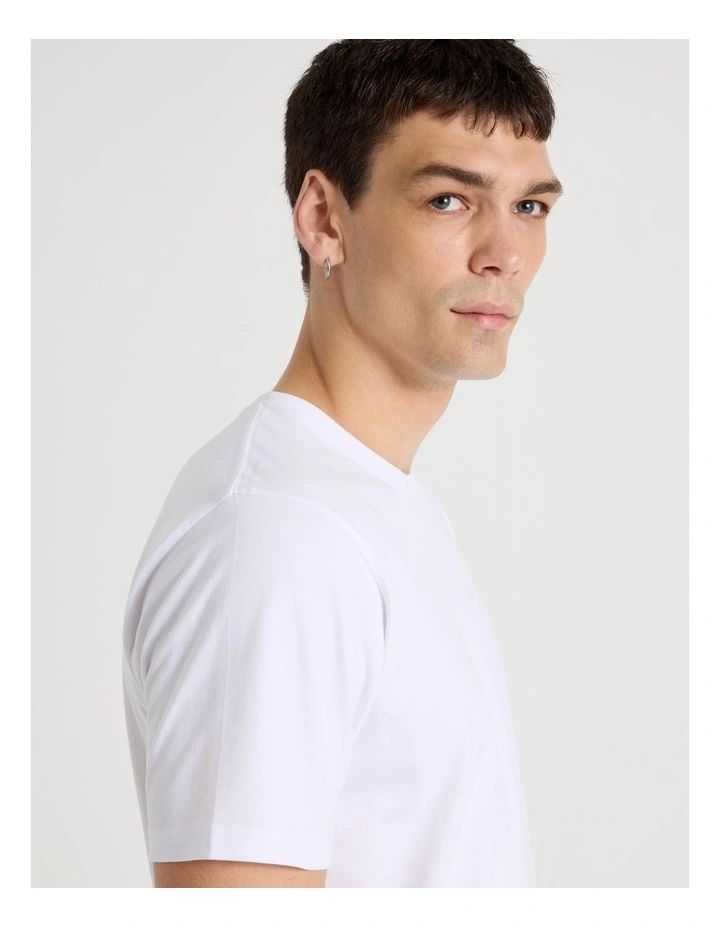 Crew Neck T-Shirt in White image 7