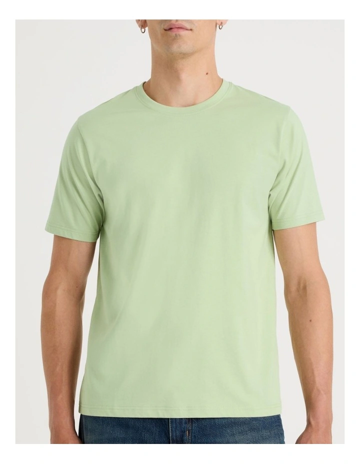 Crew Neck T-Shirt in Sage image 3