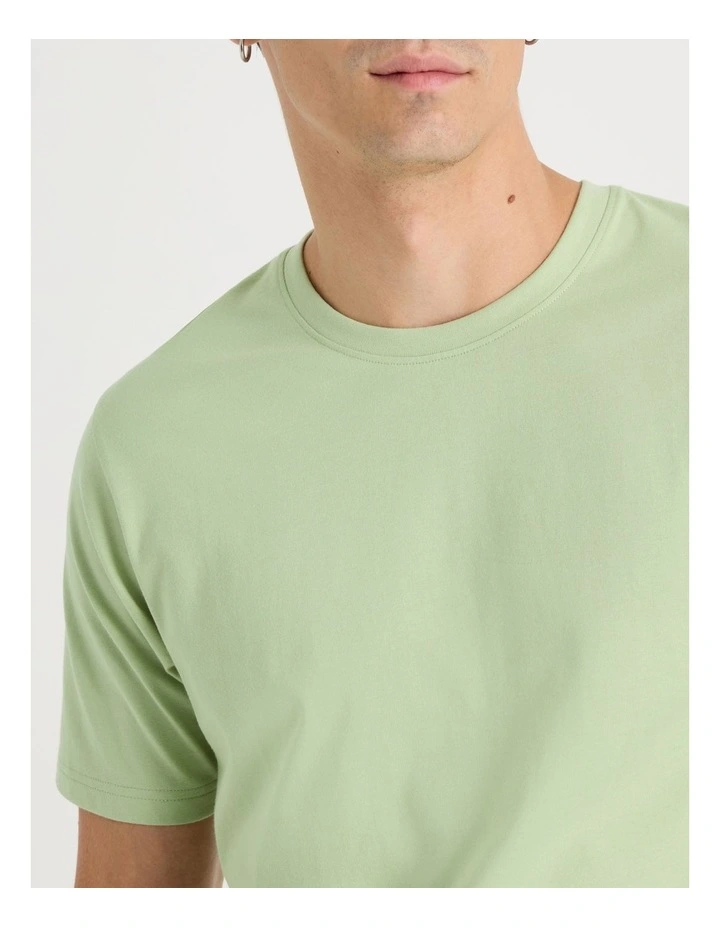 Crew Neck T-Shirt in Sage image 4