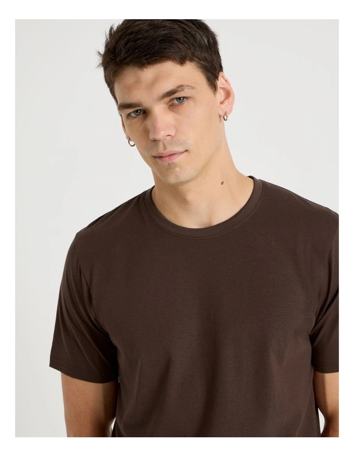 Crew Neck T-Shirt in Brown image 1