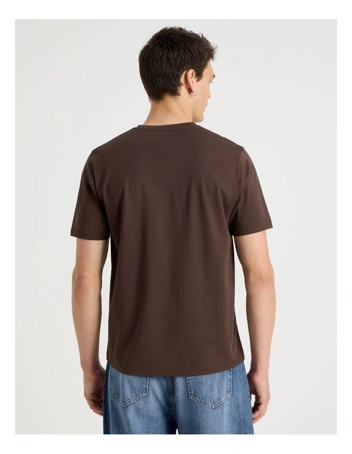 Crew Neck T-Shirt in Brown image 5